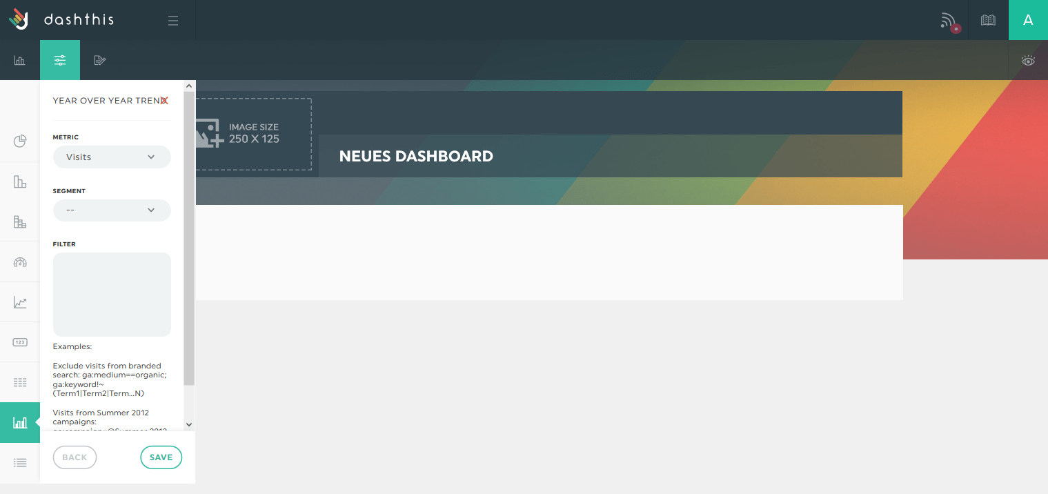 Dashthis Widget erstellen