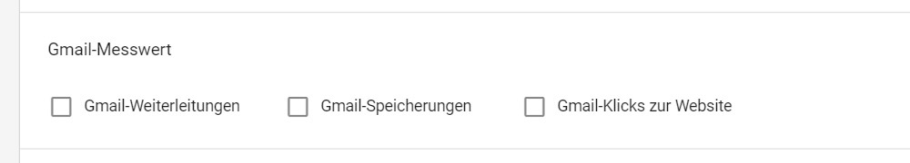 Gmail Messwerte einblenden