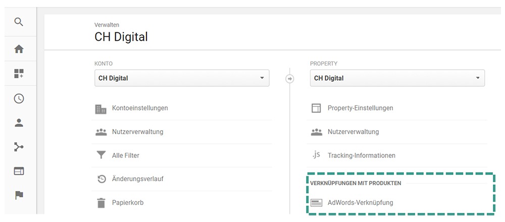 AdWords Analytics Verknüpfung