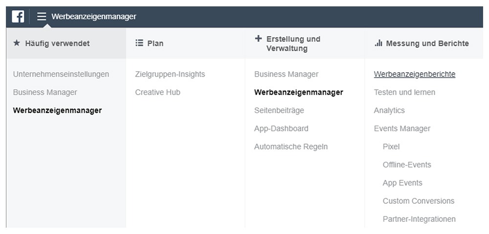 Facebook Werbeanzeigenberichte