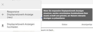 Google Ads neue responsive Displaynetzwerk-Anzeige erstellen