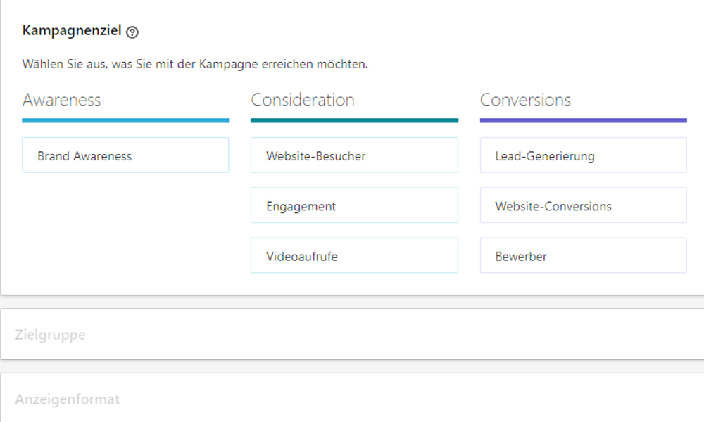 LinkedIn Ads Kampagnenziel