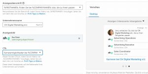 LinkedIn Ads Stellenanzeige