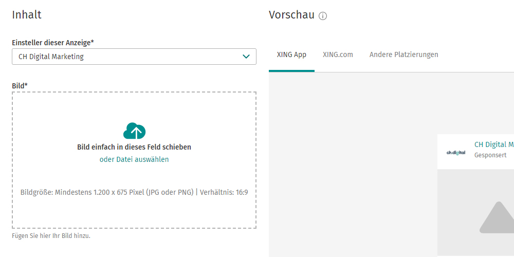 Xing Ads Recruiting Anzeige