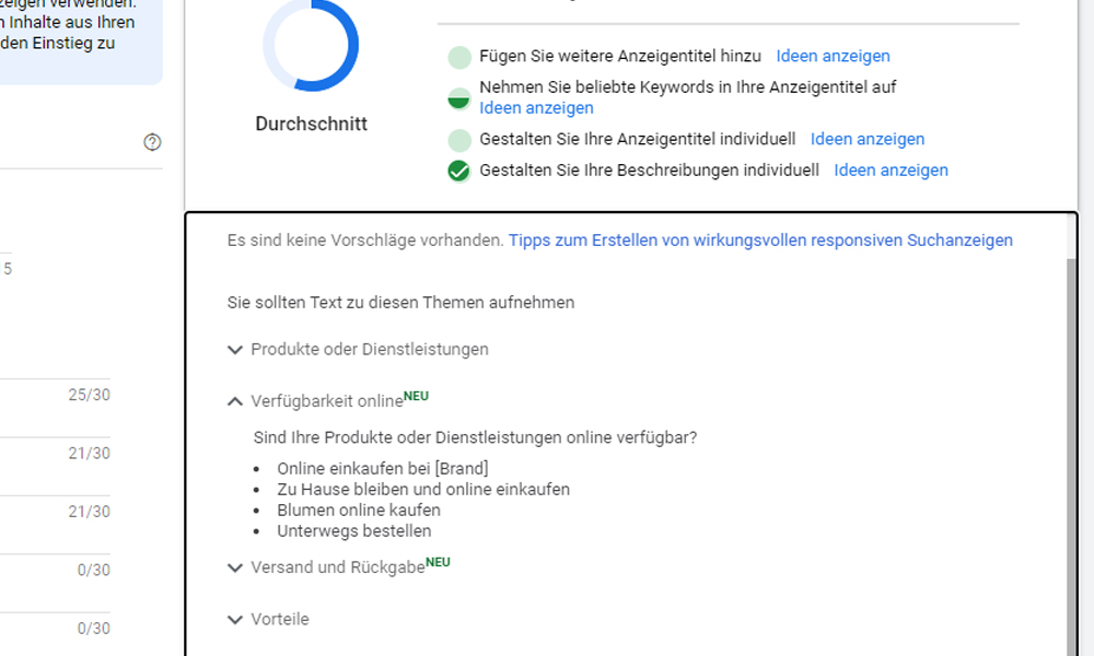 Responsive Suchanzeigen Ideen