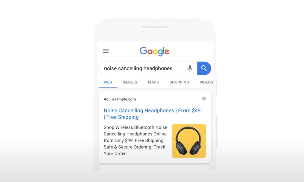 Google Ads Bilderweiterung Beispiel
