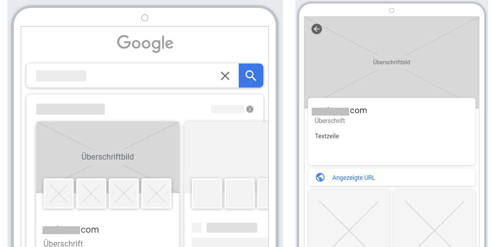 Google Showcase Shopping Ads Beispiel